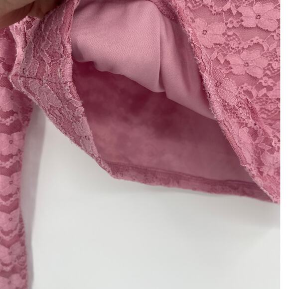 Madden Girl Y2K Babydoll Lace Top Sz L Cropped Coquette Bow Romantic Ballet Soft - Picture 6 of 8